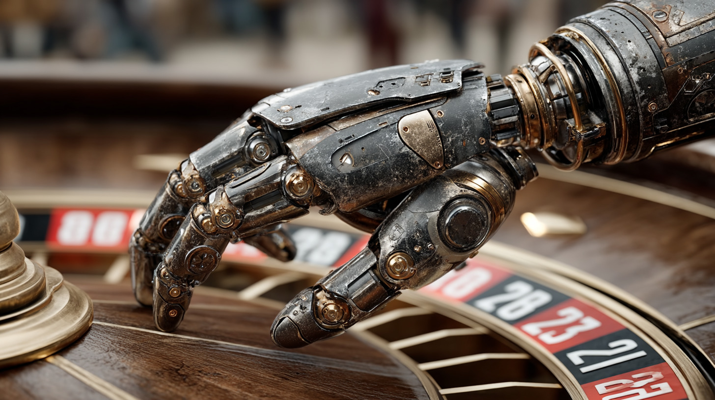 A robot spins the casino roulette